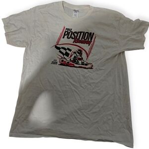 Gildan White Racing Graphic Men's T-Shirt